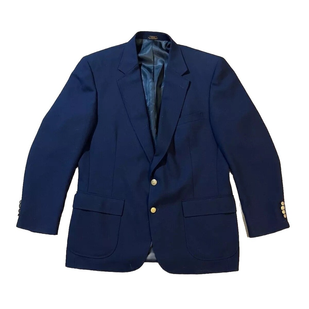 Trophy Club Golf Jacket Blazer Navy Blue Mens 46L Big & Tall